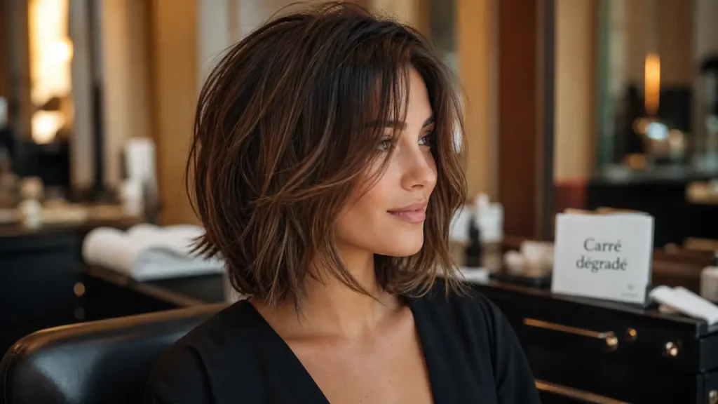Coupe carré dégradé, carré tendance