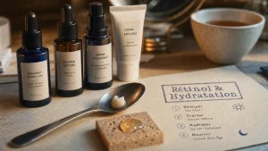 Creme anti age au rétinol et hydratation, routine beauté