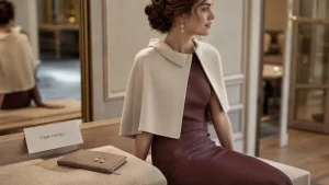 Cape courte sur robe, style élégant pour épaules