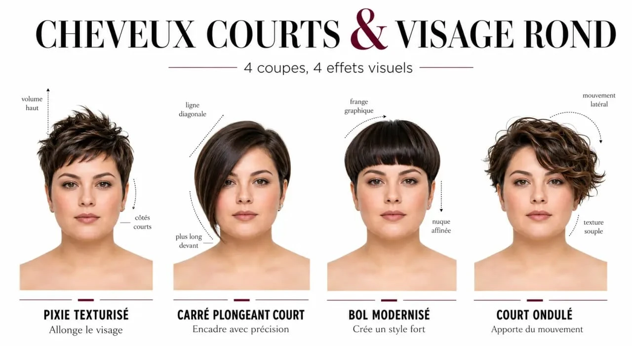 Femme ronde cheveux court : comparatif de coupes courtes flatteuses