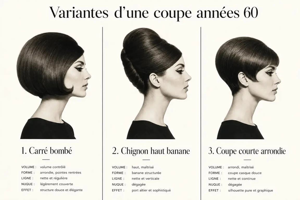 Coupe annee 60 en comparaison des variantes emblématiques