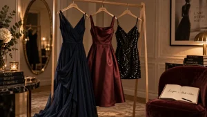 Robe de soirée chic longue, midi et courte en studio
