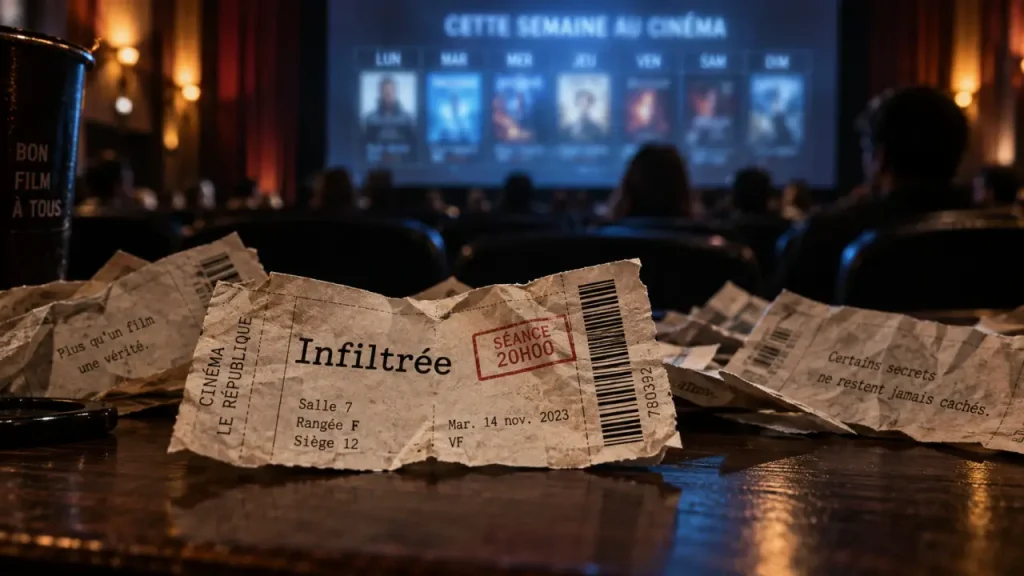 Sortie cinéma février 2026 : file de billets et écran de cinéma