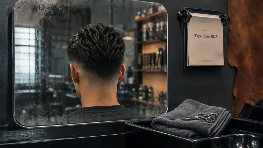 Taper fade 2025, tendance coupe homme 2025, nuque dégradée texturée