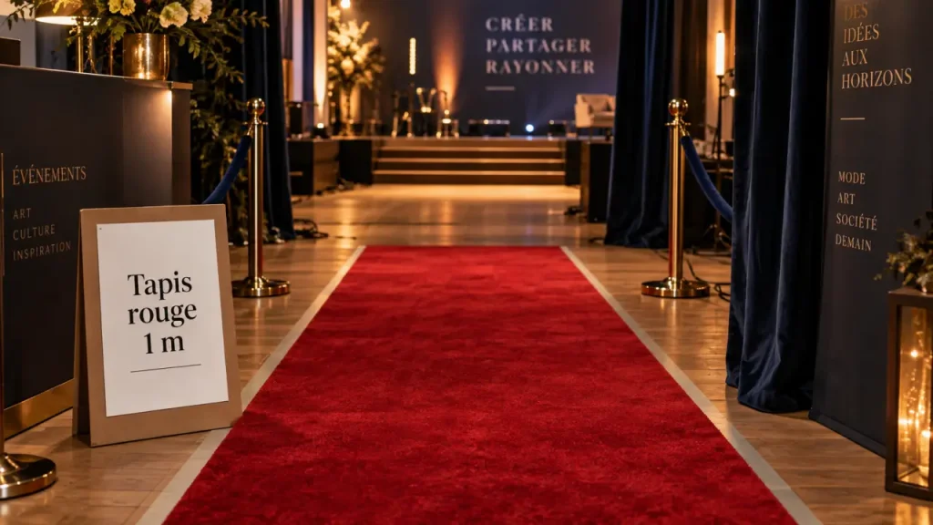 Tapis rouge 1 m pour entrée événementielle