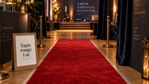 Tapis rouge 1 m pour entrée événementielle