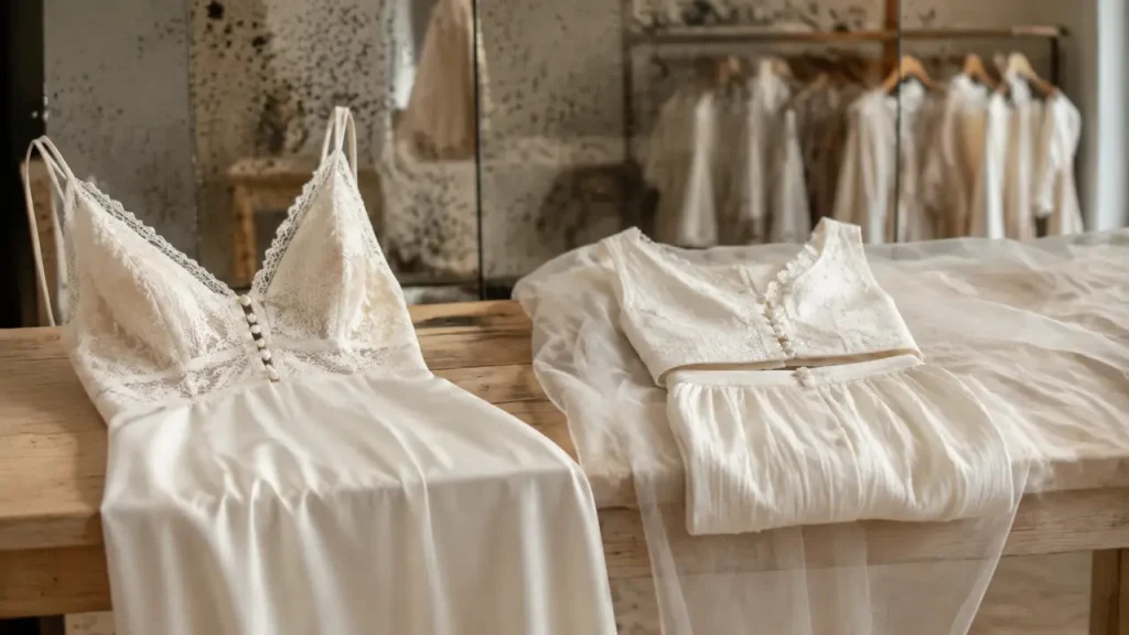 Tenue de marie en blanc : robe ou ensemble haut-jupe